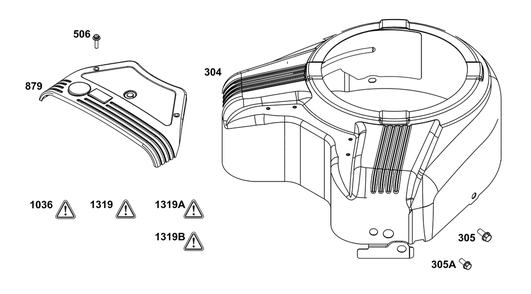 Blower Housing Group Diagram and Parts List for 356777-0153-B5 200000 - 399999 Briggs and Stratton Engine